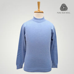 MEN'S HIGH NECK ITALIAN PURE WOOL SWEATER