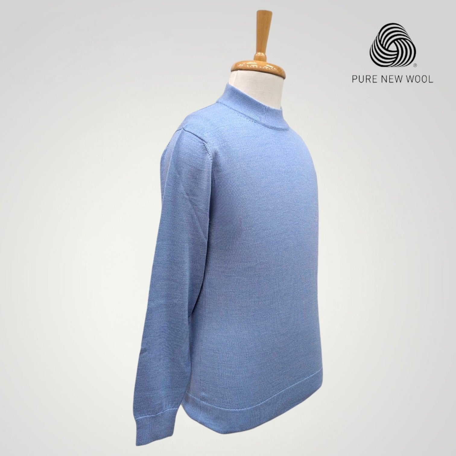 MEN'S HIGH NECK ITALIAN PURE WOOL SWEATER