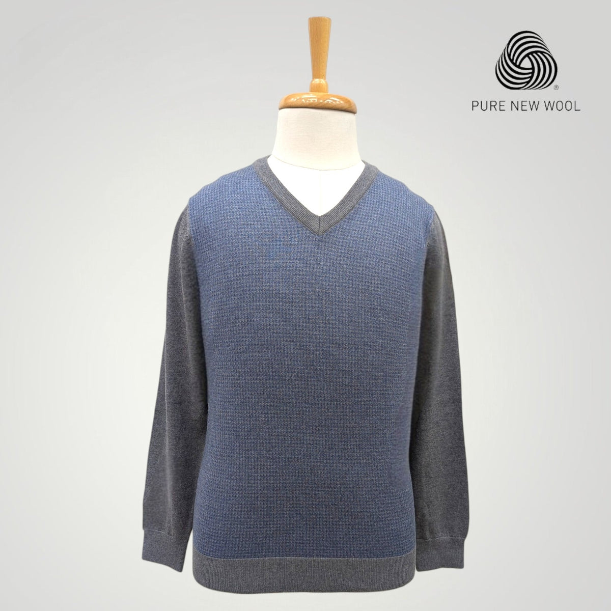 MEN'S V NECK SWEATER ITALIAN MERINO WOOL