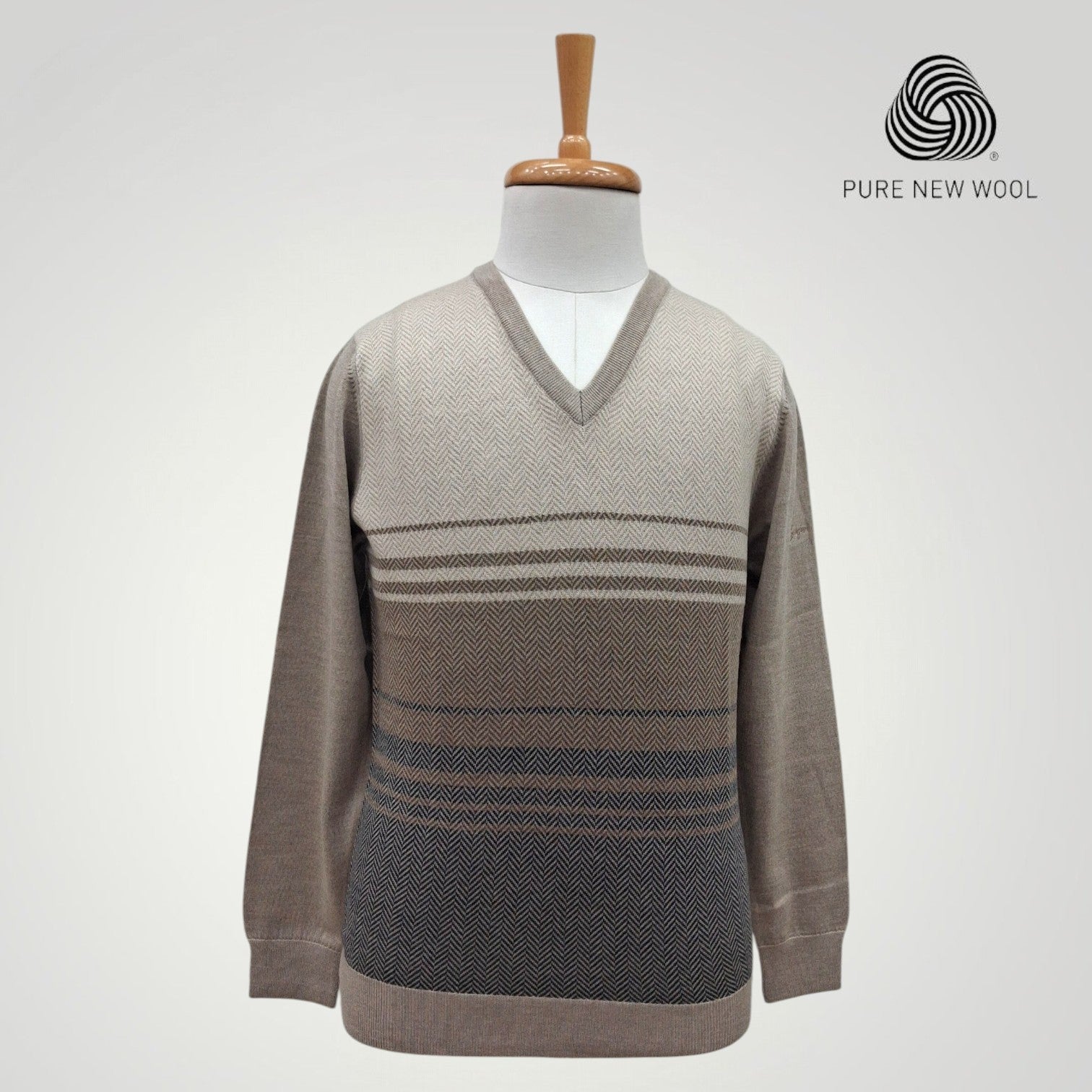 MEN'S V NECK SWEATER ITALIAN MERINO WOOL