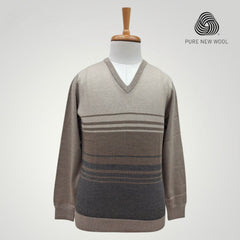 MEN'S V NECK SWEATER ITALIAN MERINO WOOL