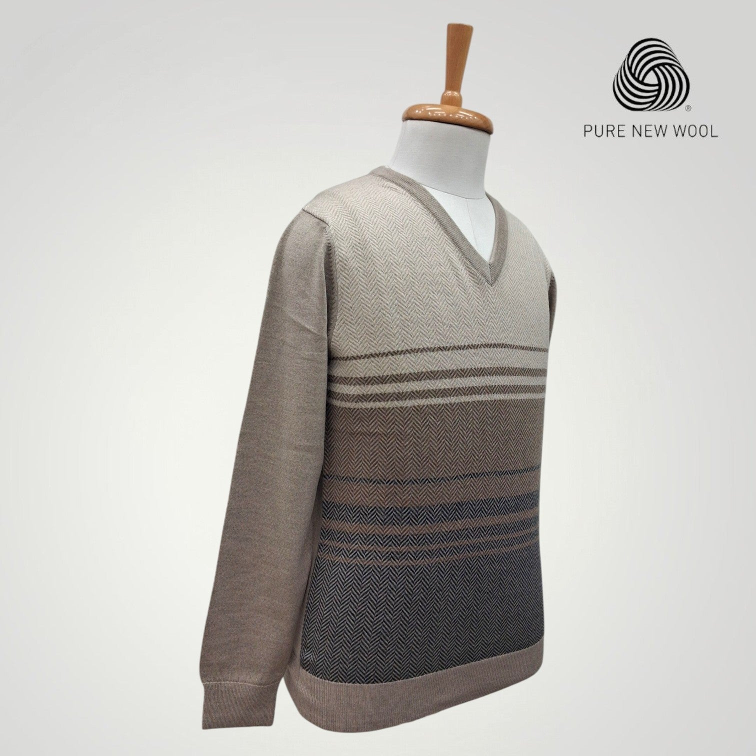 MEN'S V NECK SWEATER ITALIAN MERINO WOOL