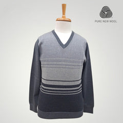 MEN'S V NECK SWEATER ITALIAN MERINO WOOL