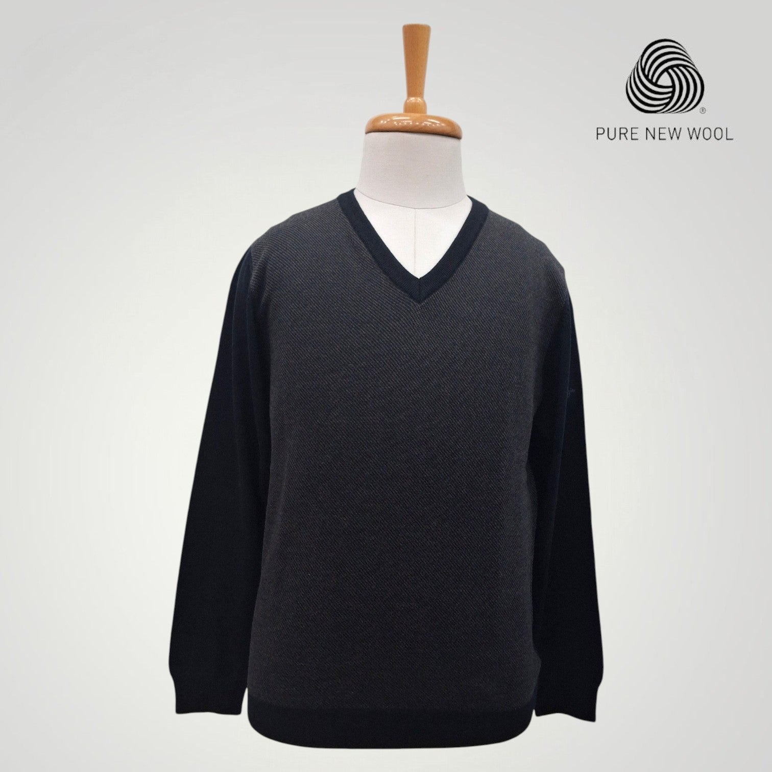 MEN'S V NECK SWEATER ITALIAN MERINO WOOL