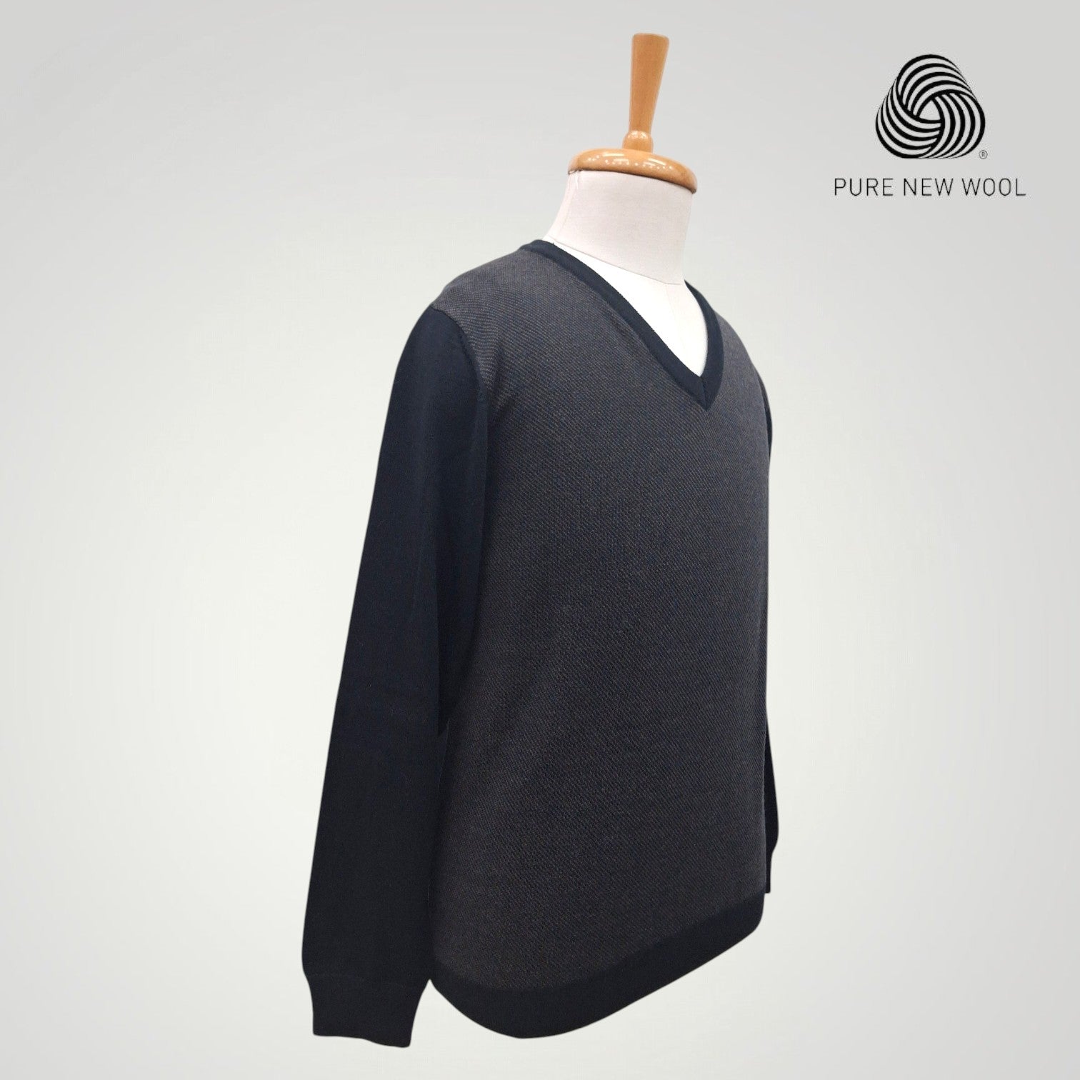 MEN'S V NECK SWEATER ITALIAN MERINO WOOL