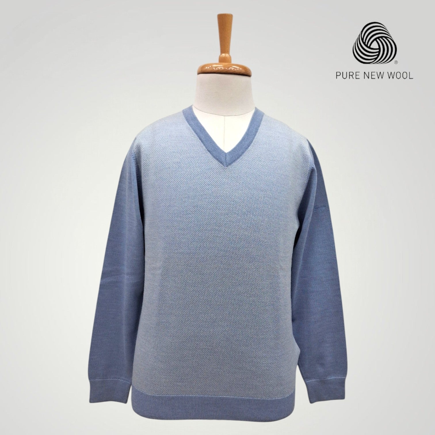 MEN'S V NECK SWEATER ITALIAN MERINO WOOL