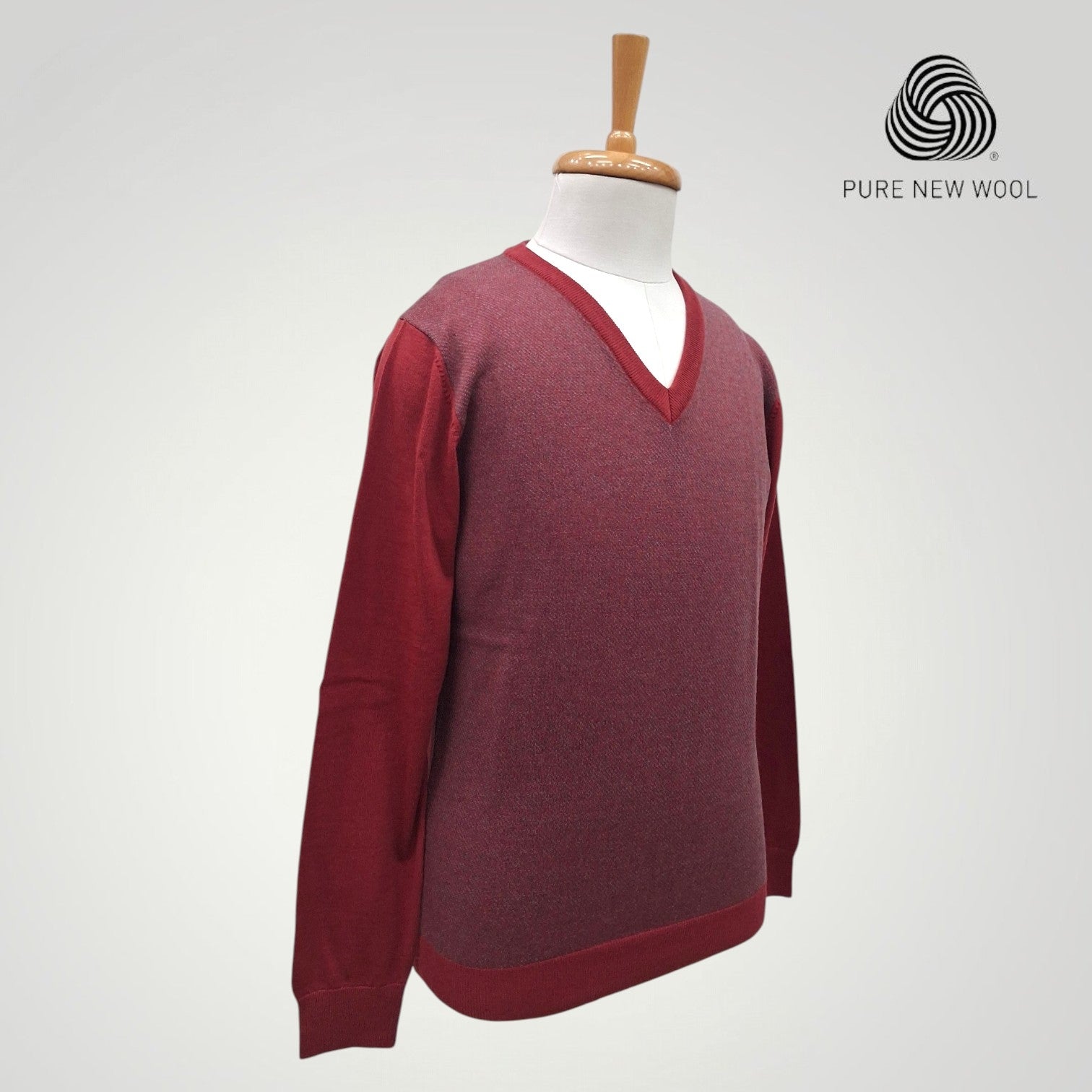 MEN'S V NECK SWEATER ITALIAN MERINO WOOL