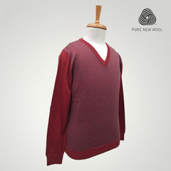 MEN'S V NECK SWEATER ITALIAN MERINO WOOL