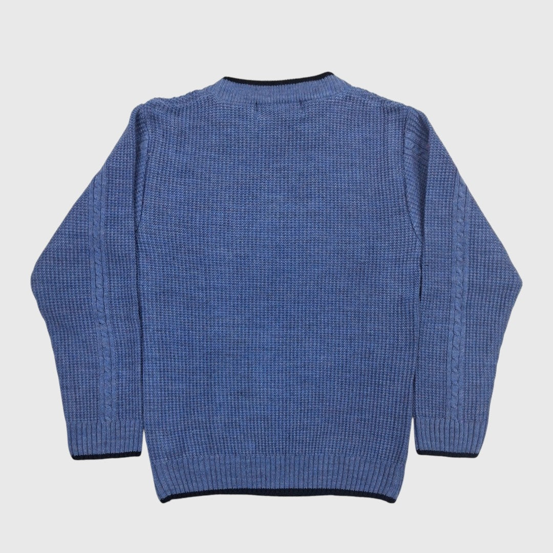 BOY'S R NECK ACRO WOOL SWEATER