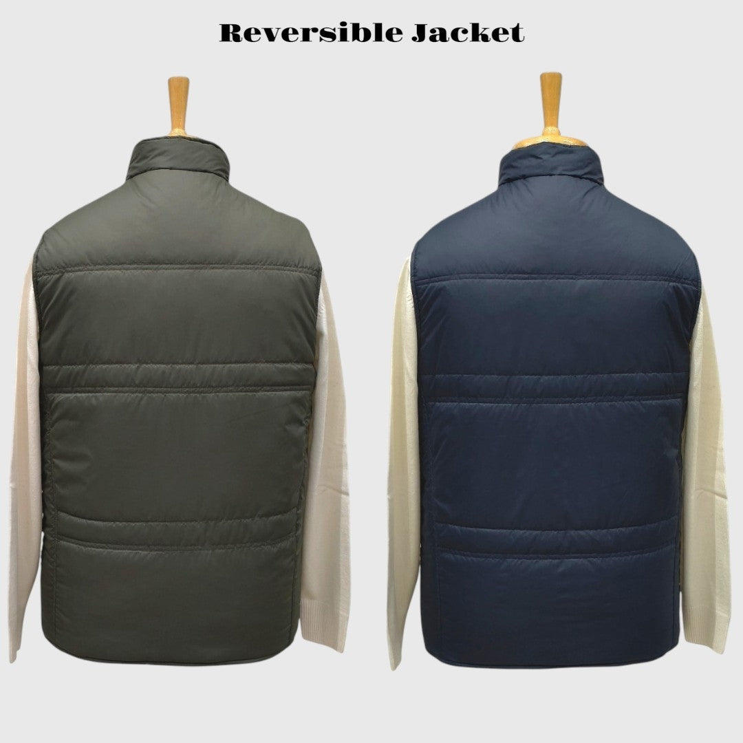 Men Winter Puffer Jacket | Sleeveless | Reversible