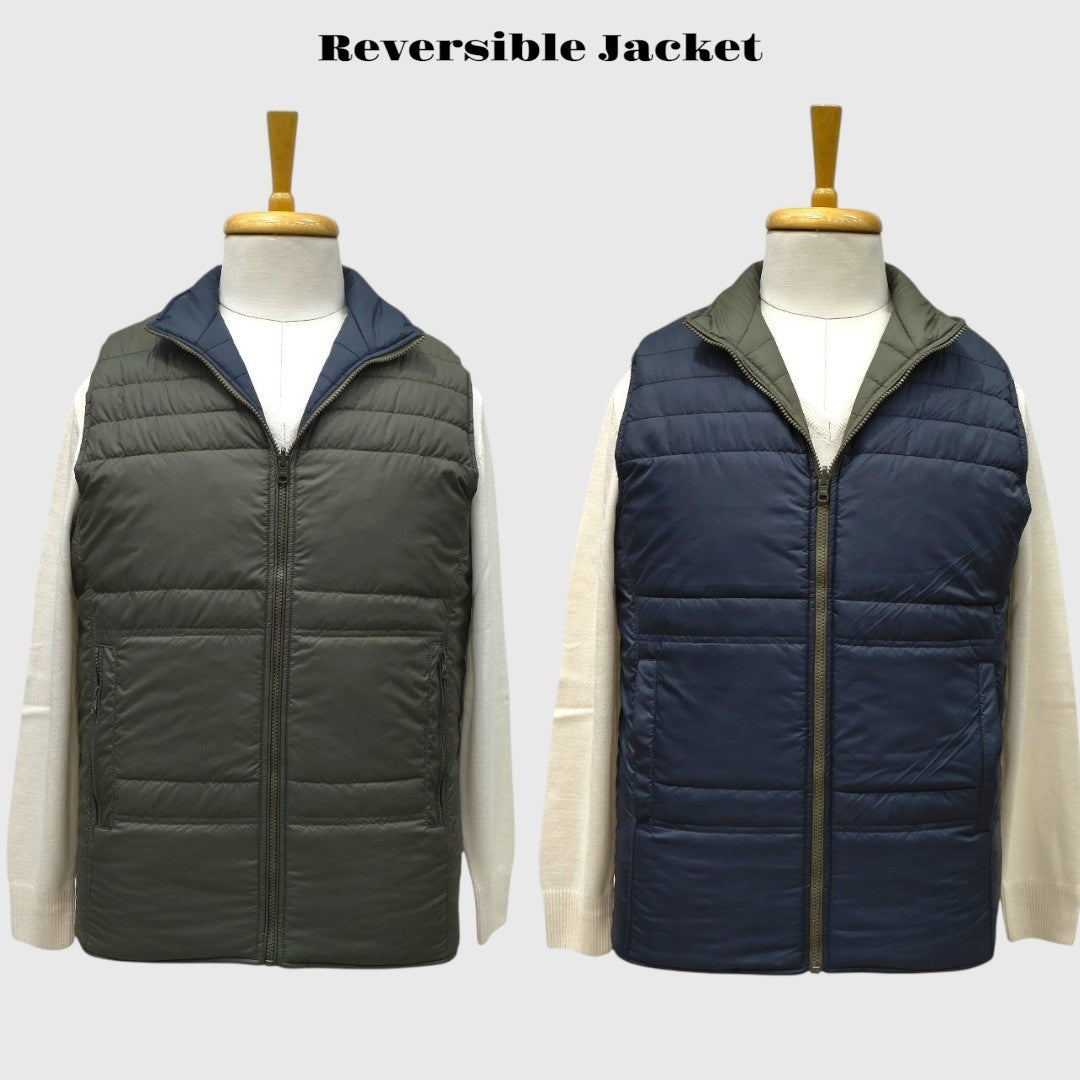 Men Winter Puffer Jacket | Sleeveless | Reversible