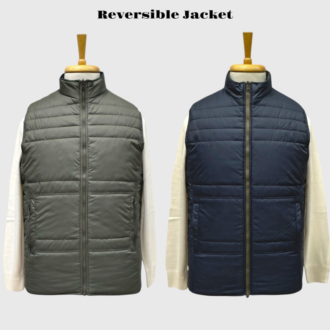 Men Winter Puffer Jacket | Sleeveless | Reversible