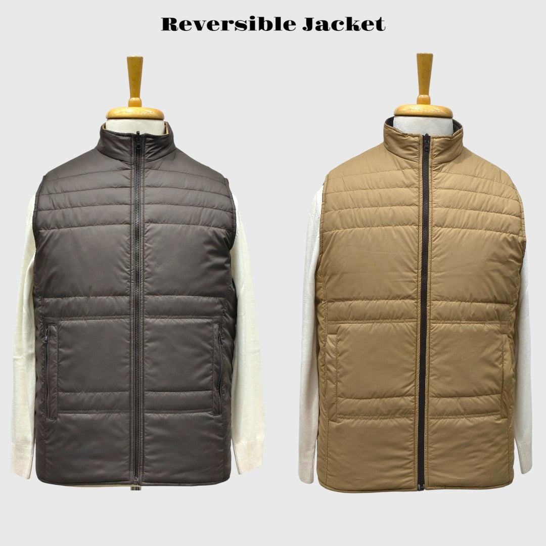 Men Winter Puffer Jacket | Sleeveless | Reversible