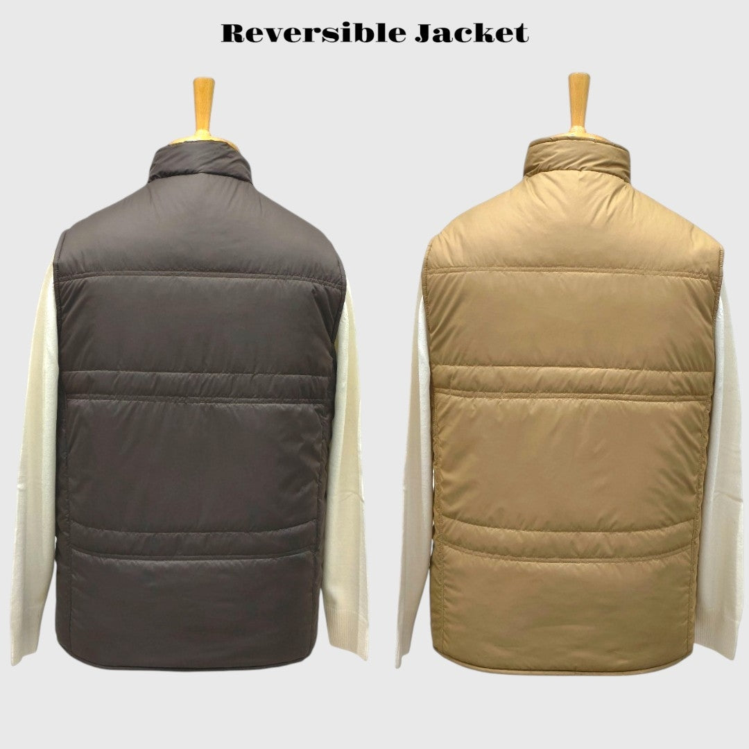 Men Winter Puffer Jacket | Sleeveless | Reversible