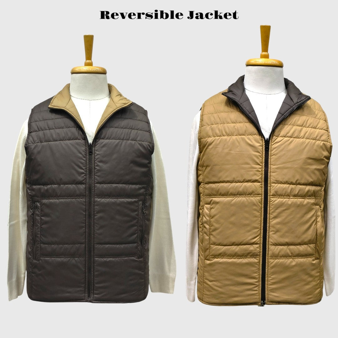 Men Winter Puffer Jacket | Sleeveless | Reversible