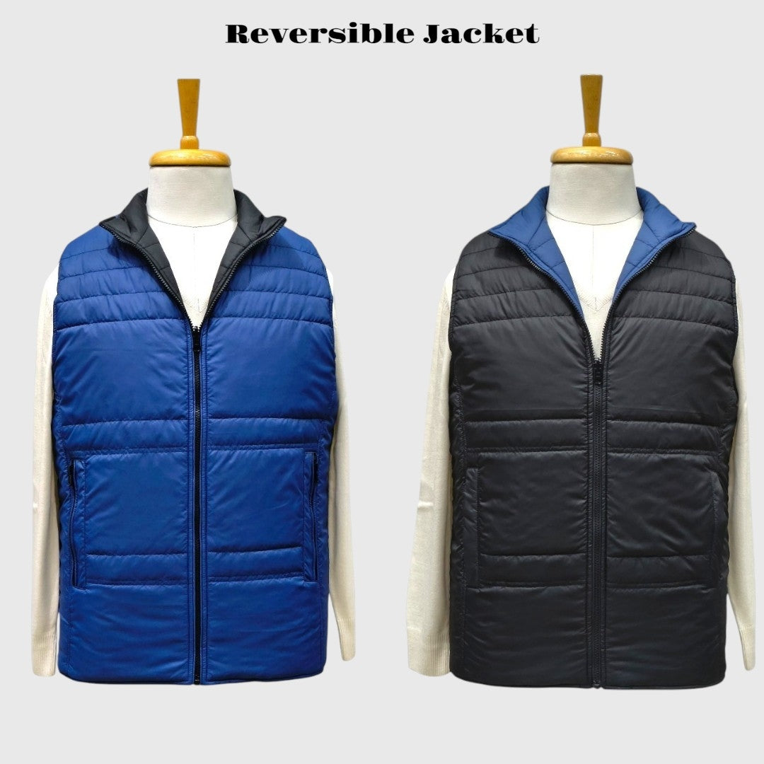 Men Winter Puffer Jacket | Sleeveless | Reversible