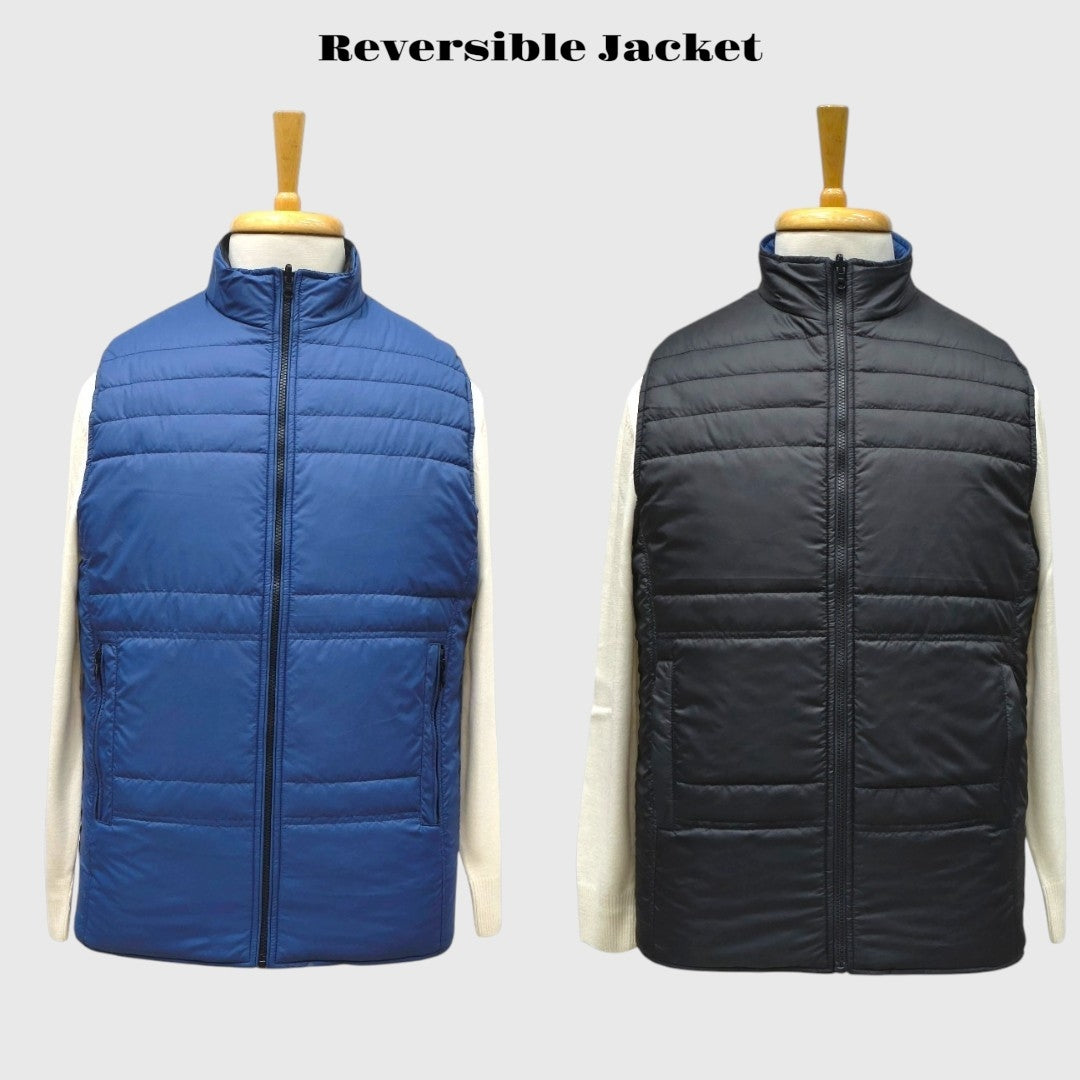 Men Winter Puffer Jacket | Sleeveless | Reversible