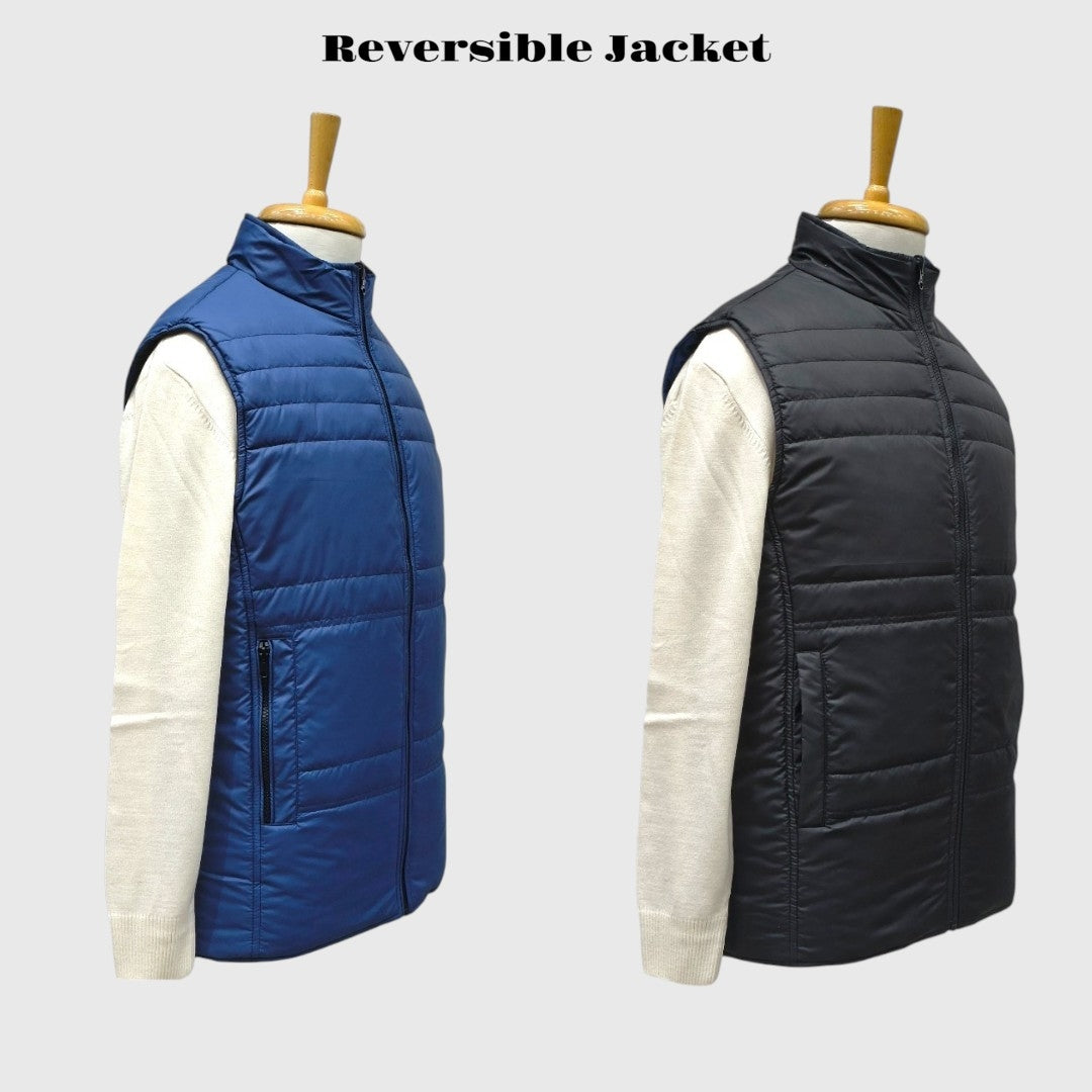 Men Winter Puffer Jacket | Sleeveless | Reversible