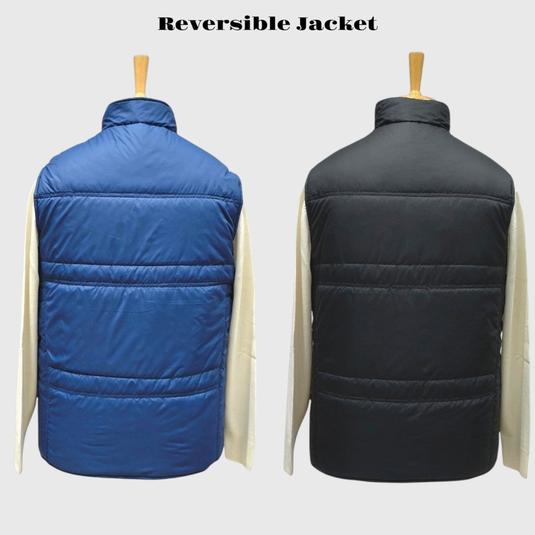 Men Winter Puffer Jacket | Sleeveless | Reversible