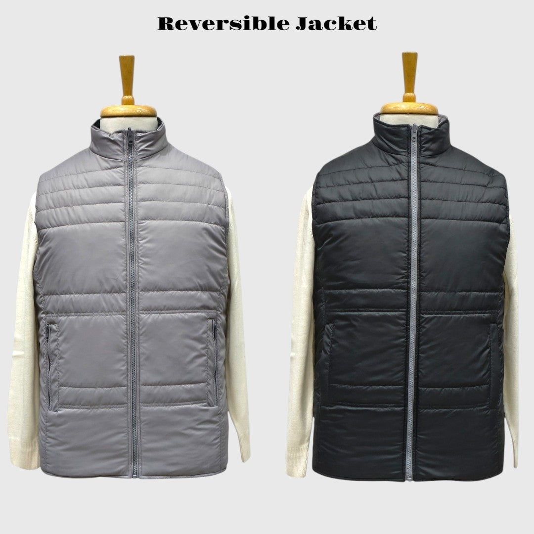 Men Winter Puffer Jacket | Sleeveless | Reversible