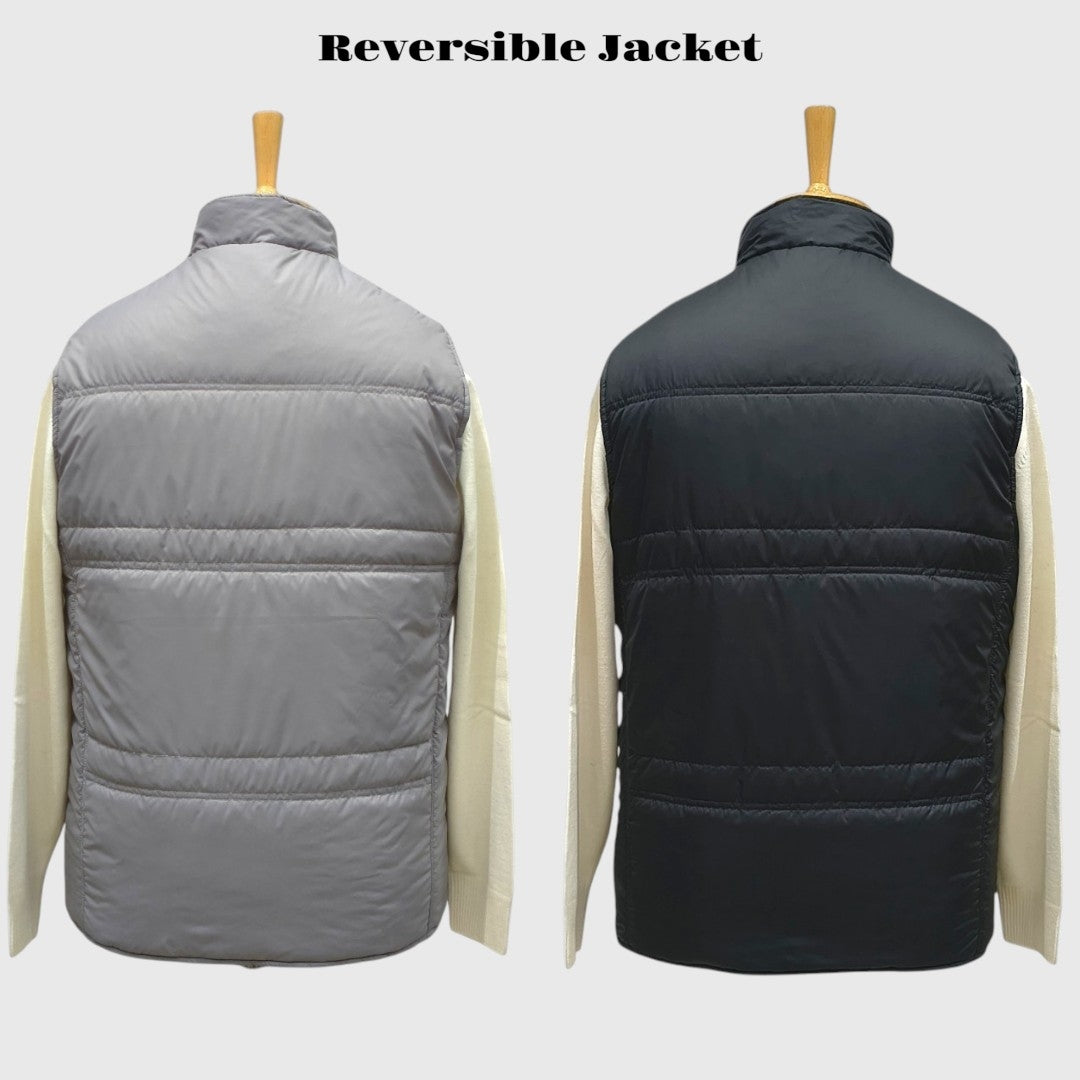 Men Winter Puffer Jacket | Sleeveless | Reversible
