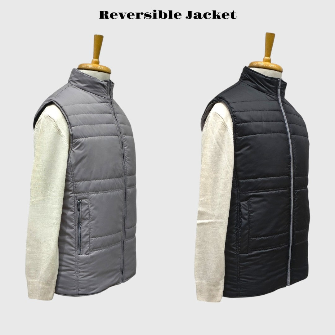 Men Winter Puffer Jacket | Sleeveless | Reversible