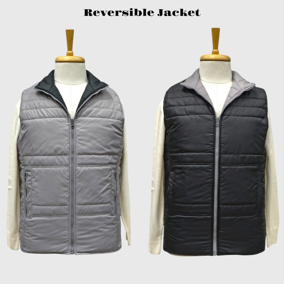 Men Winter Puffer Jacket | Sleeveless | Reversible
