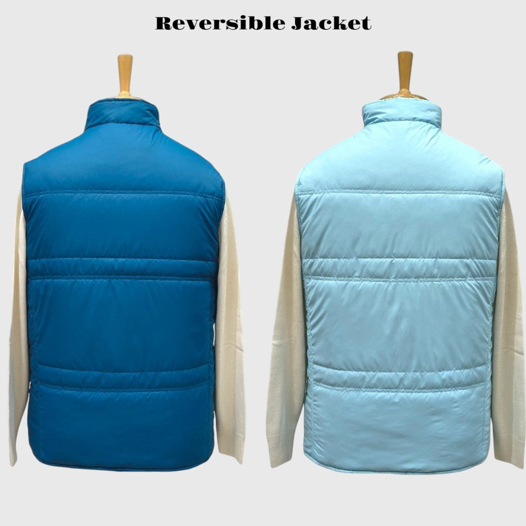 Men Winter Puffer Jacket | Sleeveless | Reversible