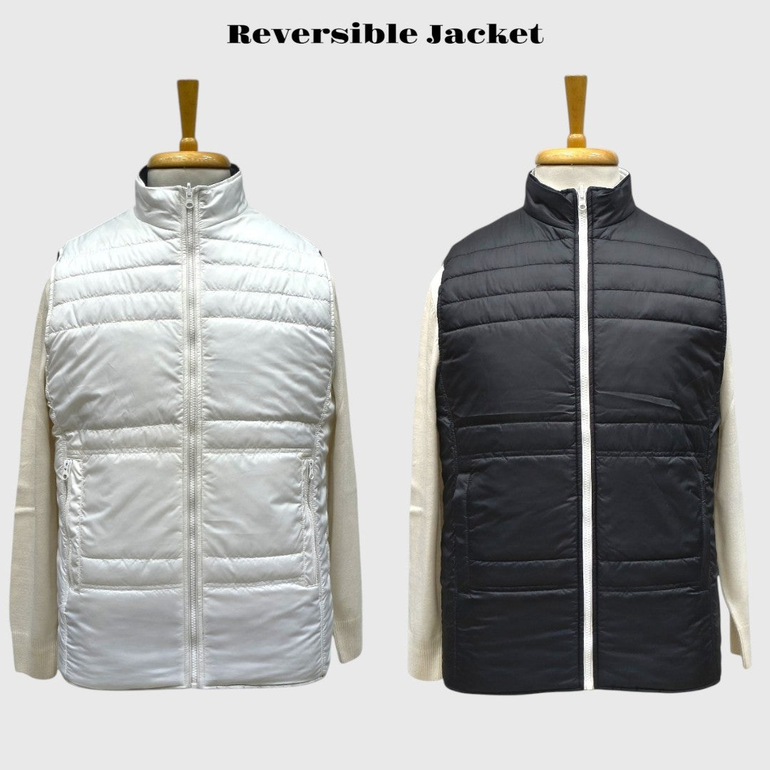 Men Winter Puffer Jacket | Sleeveless | Reversible