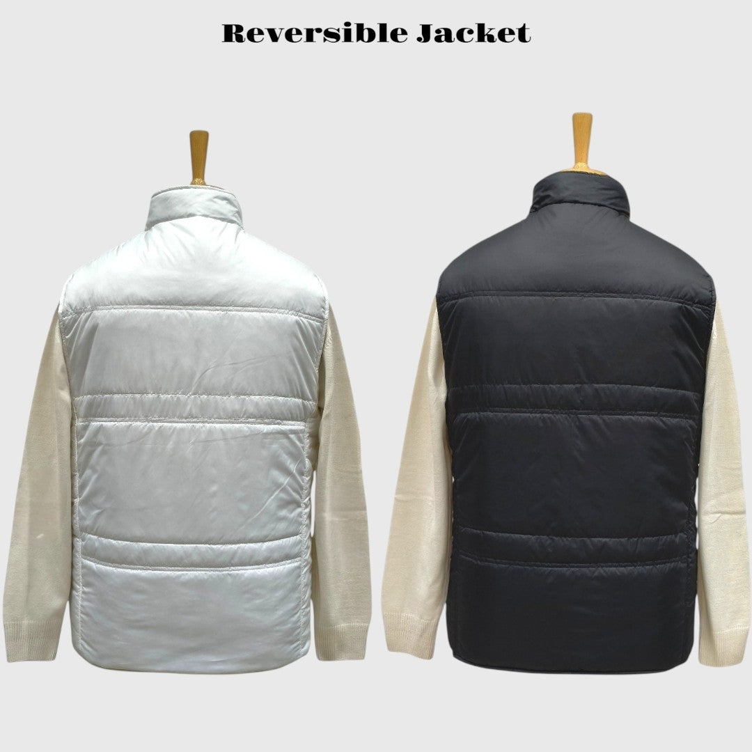 Men Winter Puffer Jacket | Sleeveless | Reversible