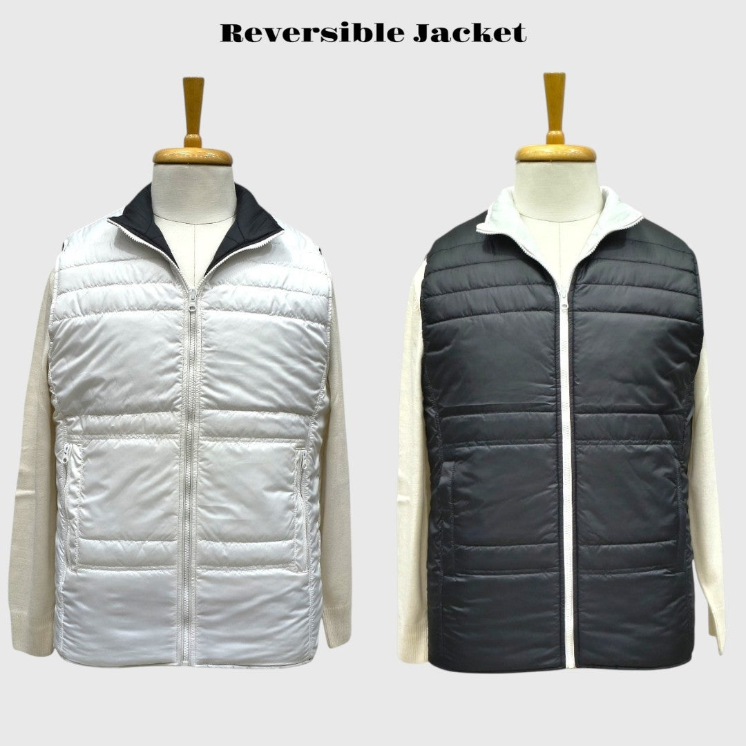 Men Winter Puffer Jacket | Sleeveless | Reversible