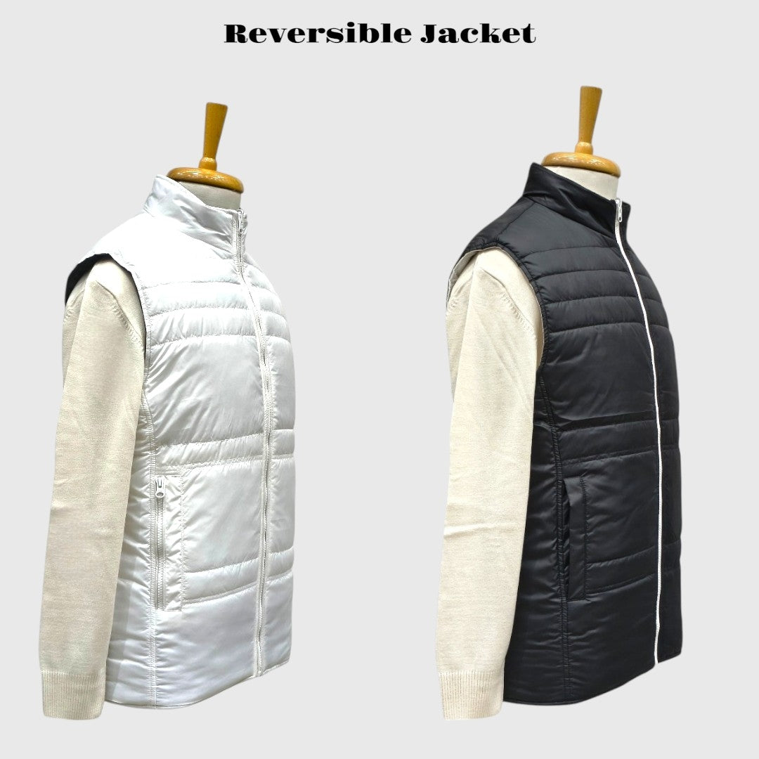 Men Winter Puffer Jacket | Sleeveless | Reversible
