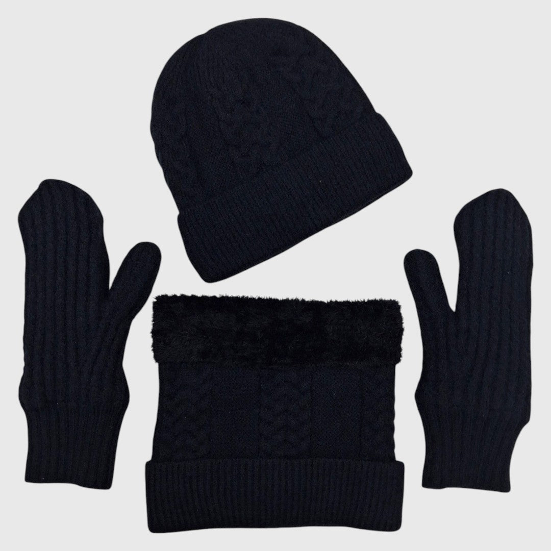 MEN'S WOMENS ACRO WOOL MUFFLER CAP GLOVES SET