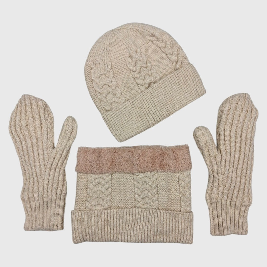 MEN'S WOMENS ACRO WOOL MUFFLER CAP GLOVES SET
