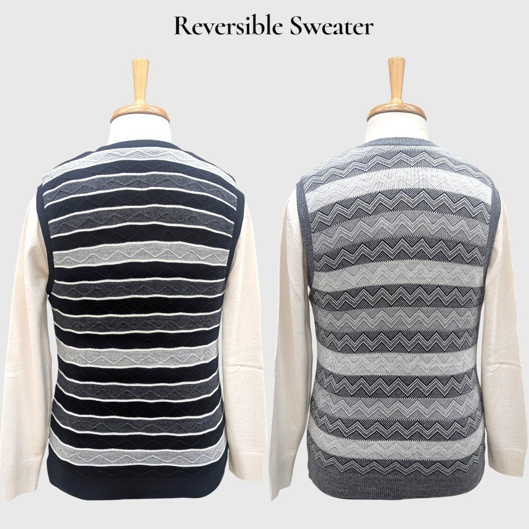 MEN'S SLEEVELESS REVERSIBLE SWEATER
