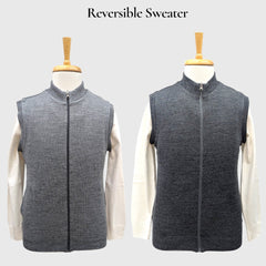 MEN'S SLEEVELESS FULL ZIP REVERSIBLE SWEATER