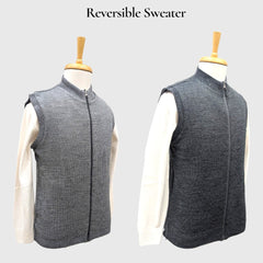 MEN'S SLEEVELESS FULL ZIP REVERSIBLE SWEATER
