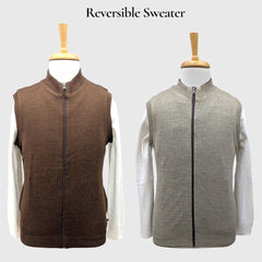 MEN'S SLEEVELESS FULL ZIP REVERSIBLE SWEATER