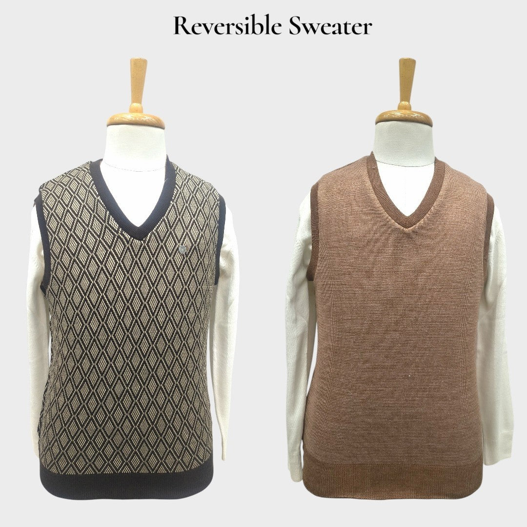 MEN'S SLEEVELESS REVERSIBLE SWEATER