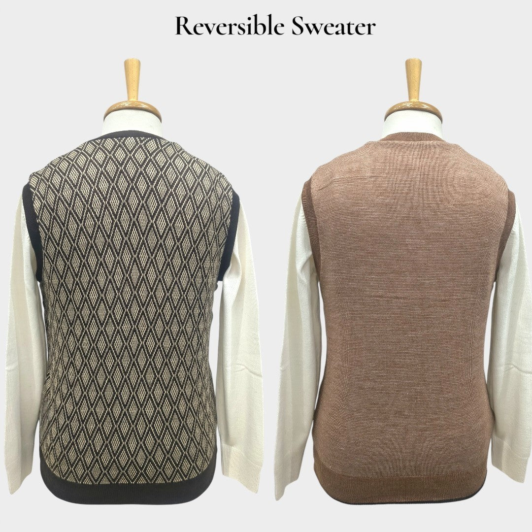 MEN'S SLEEVELESS REVERSIBLE SWEATER