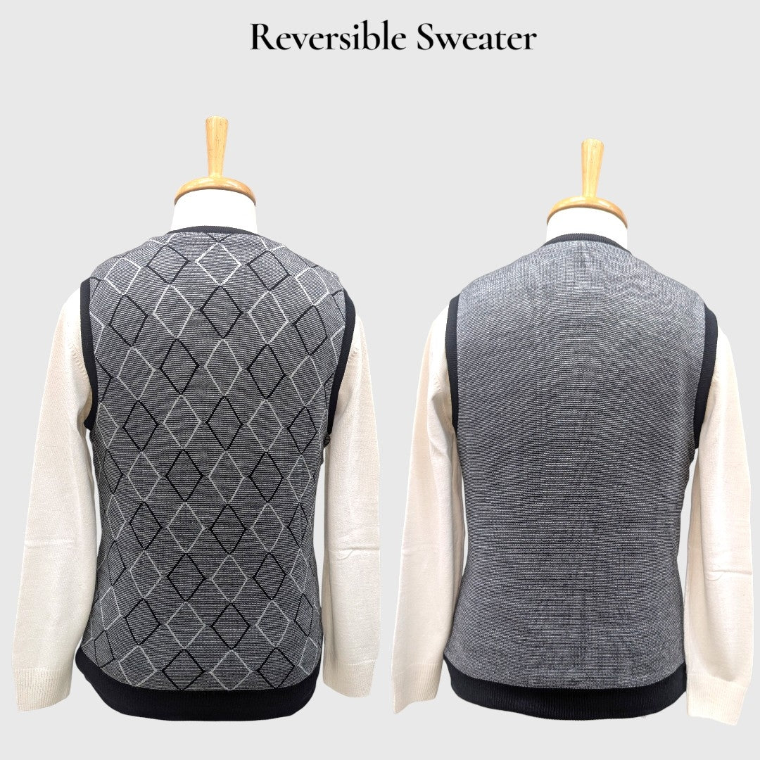 MEN'S SLEEVELESS REVERSIBLE SWEATER