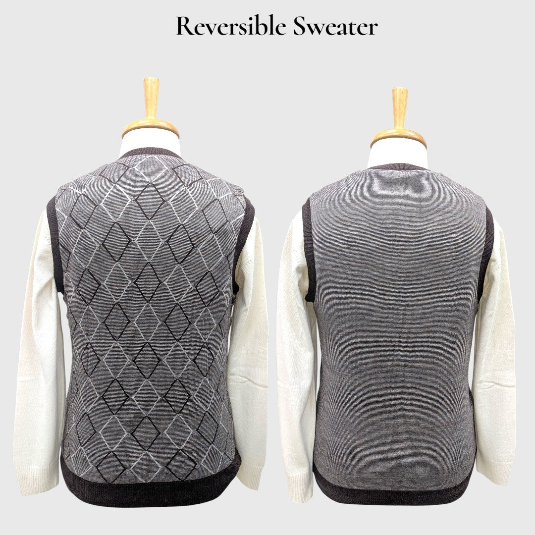 MEN'S SLEEVELESS REVERSIBLE SWEATER