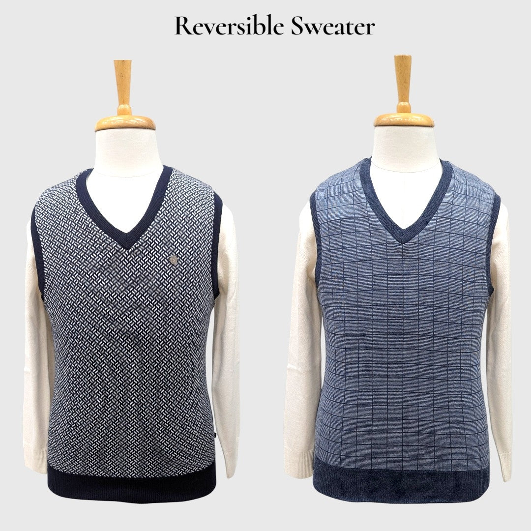 MEN'S SLEEVELESS REVERSIBLE SWEATER
