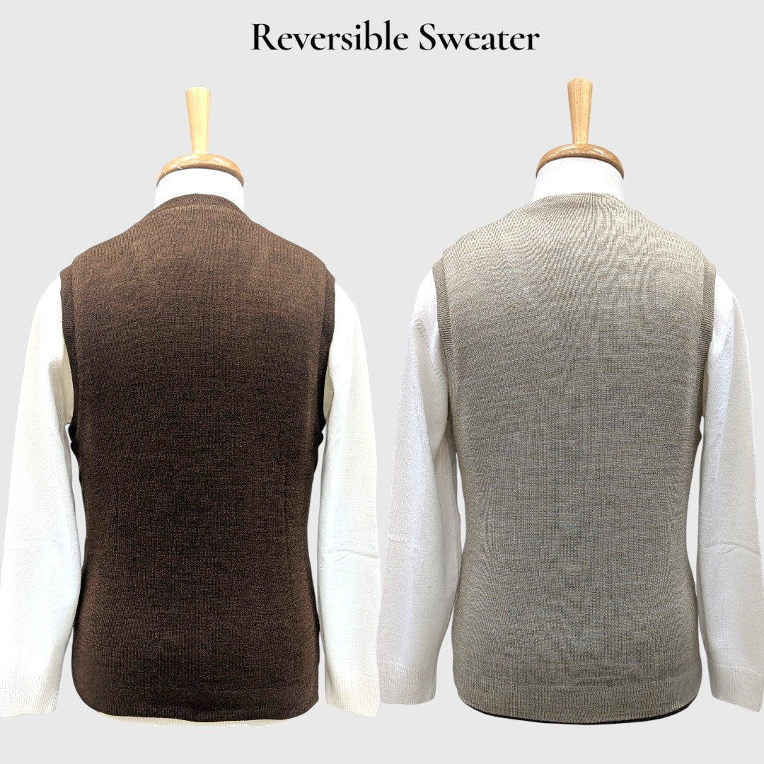 MEN'S SLEEVELESS REVERSIBLE SWEATER