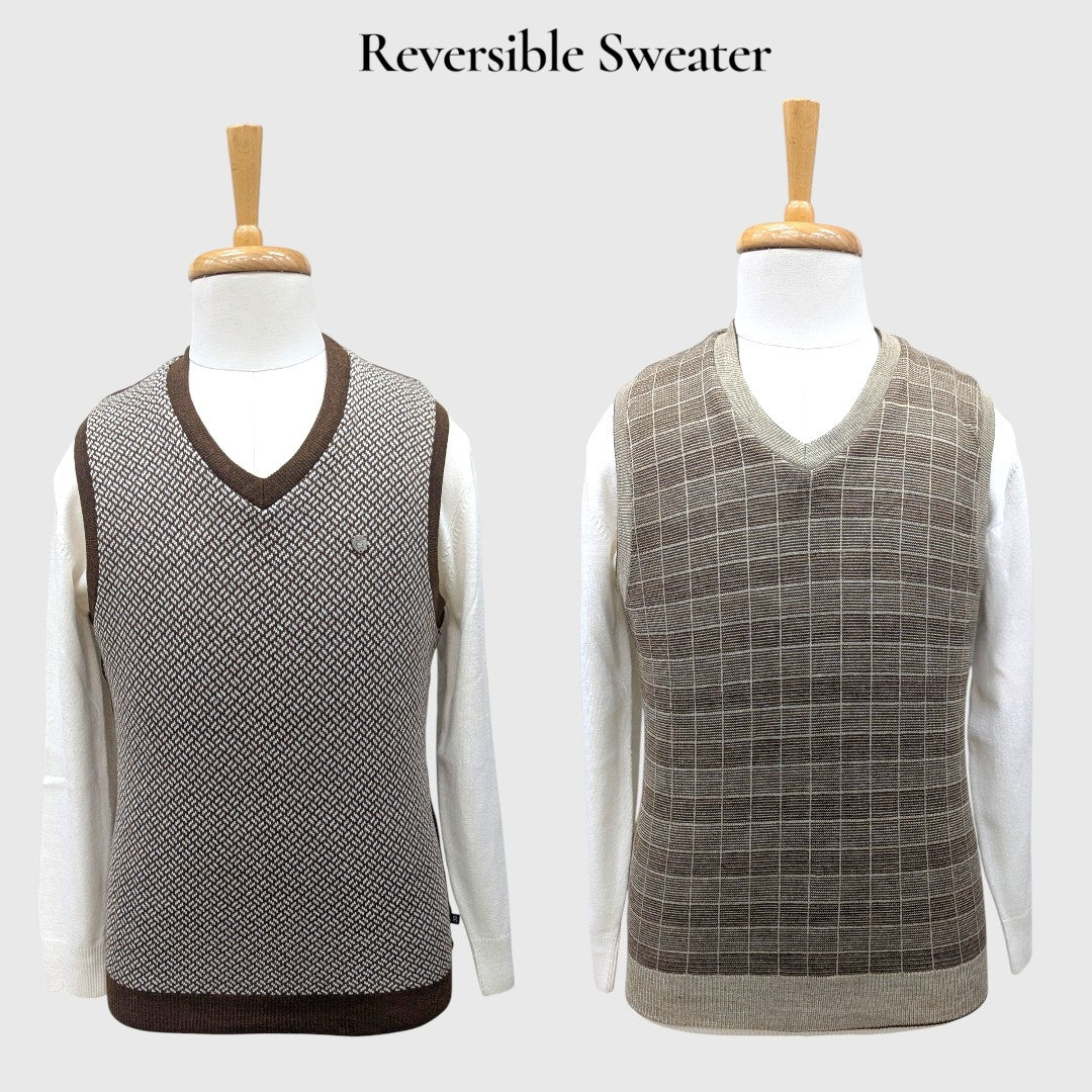 MEN'S SLEEVELESS REVERSIBLE SWEATER