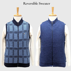 MEN'S SLEEVELESS FULL ZIP REVERSIBLE SWEATER