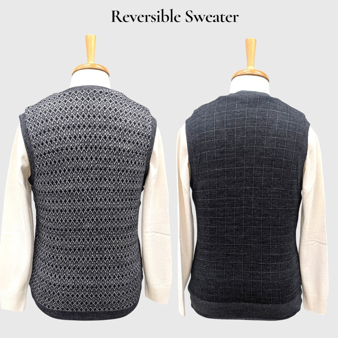 MEN'S SLEEVELESS REVERSIBLE SWEATER