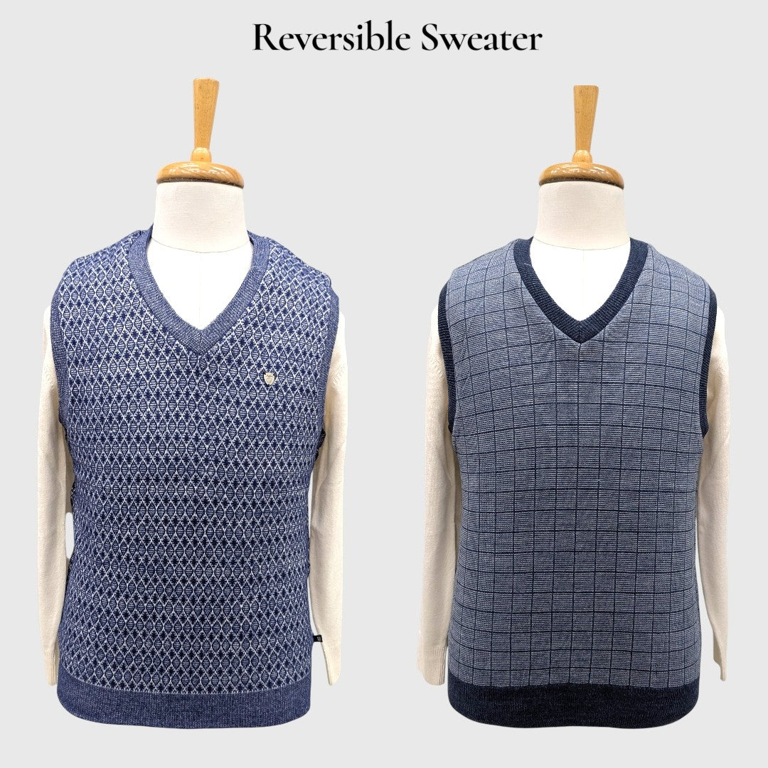 MEN'S SLEEVELESS REVERSIBLE SWEATER
