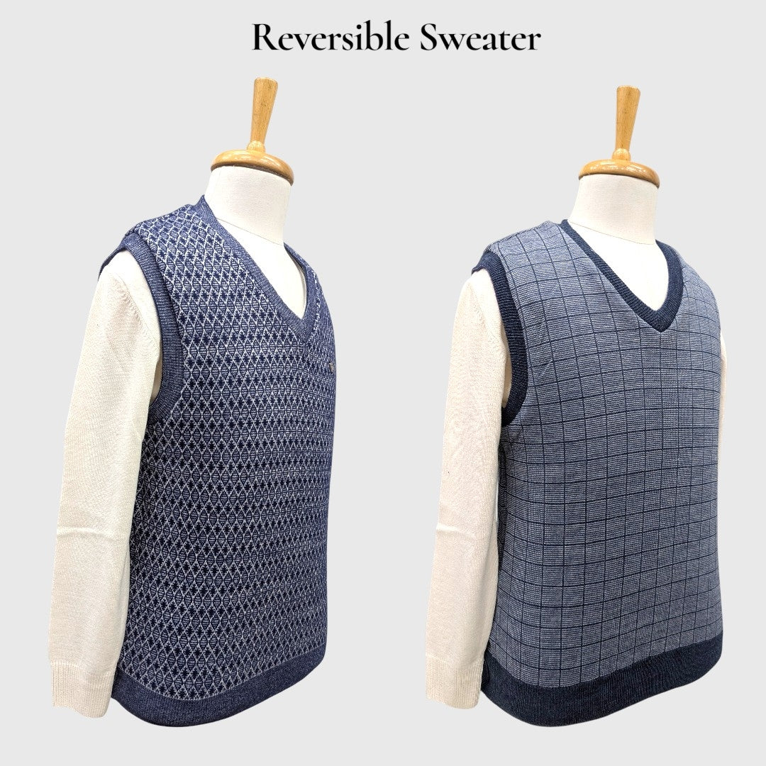 MEN'S SLEEVELESS REVERSIBLE SWEATER