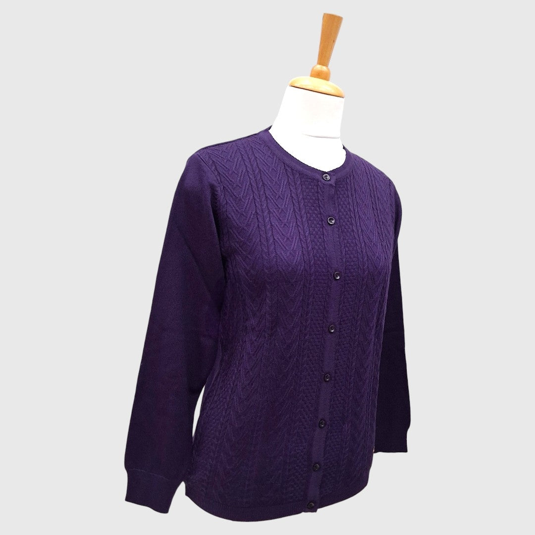 WOMEN'S R NECK CARDIGAN
